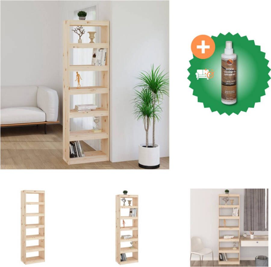 VidaXL Boekenkast kamerscherm 60x30x199-5 cm massief grenenhout Kast Inclusief Houtreiniger en verfrisser