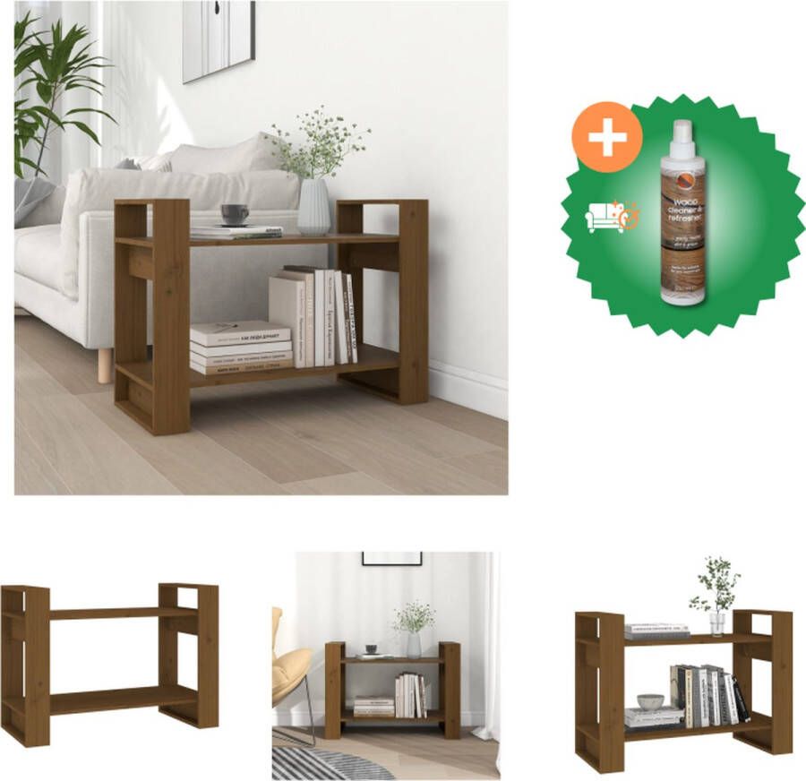 VidaXL Boekenkast Massief Grenenhout 80 x 35 x 56.5 cm Honingbruin Kast Inclusief Houtreiniger en verfrisser