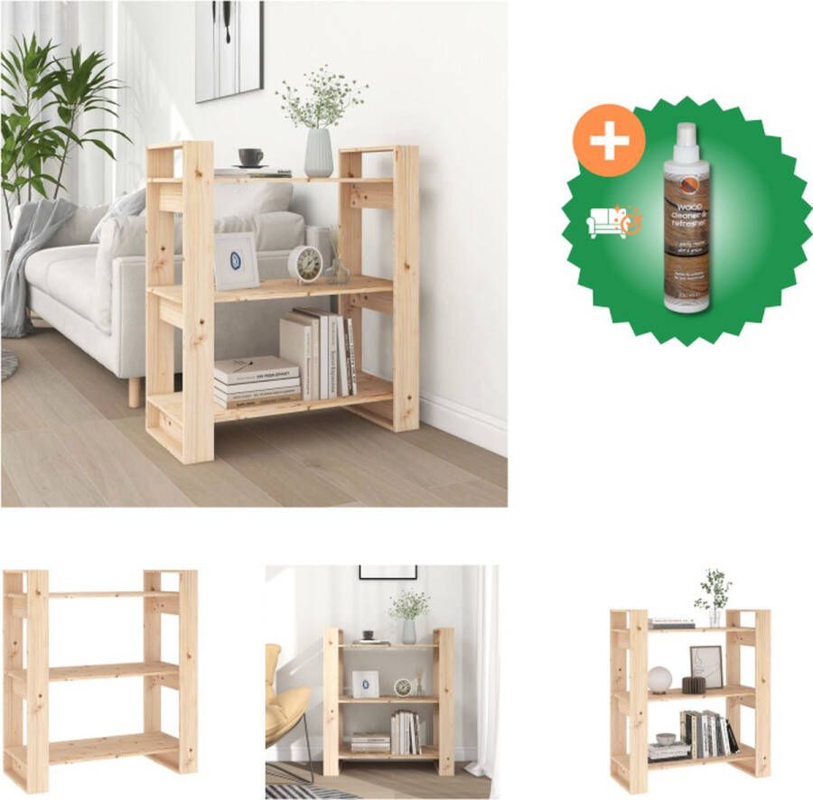 VidaXL Boekenkast Massief Grenenhout 80 x 35 x 91 cm Veelzijdig Kast Inclusief Houtreiniger en verfrisser