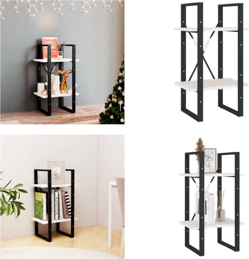 VidaXL Boekenkast met 2 schappen 40x30x70 cm massief grenenhout wit Boekenkast Boekenkasten Houten Boekenkast Houten Boekenkasten
