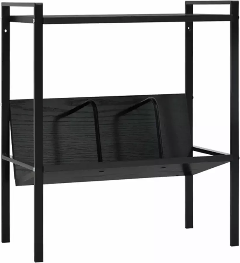 VidaXL -Boekenkast-met-2-schappen-52x28x59-cm-bewerkt-hout-zwart