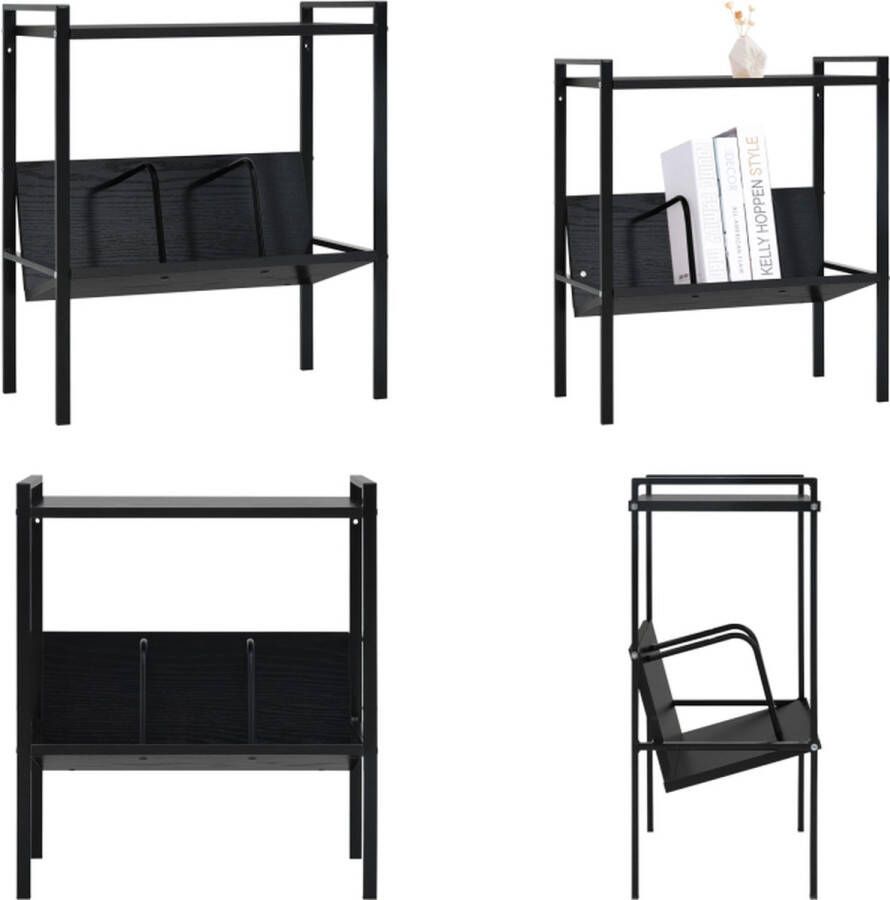 VidaXL Boekenkast met 2 schappen 52x28x59 cm spaanplaat zwart Boekenkast Boekenkasten Boekenplank Boekenplanken