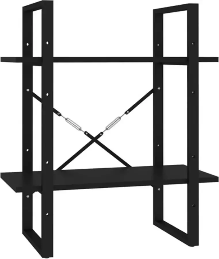 VidaXL -Boekenkast-met-2-schappen-60x30x70-cm-bewerkt-hout-zwart - Foto 3