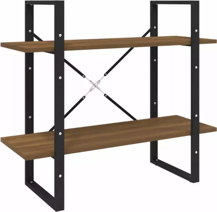 VidaXL -Boekenkast-met-2-schappen-68x30x70-cm-bewerkt-hout-bruineiken - Foto 3