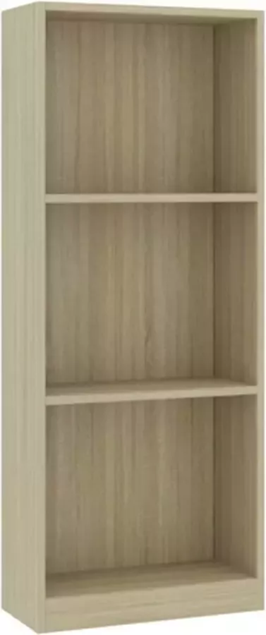 VidaXL -Boekenkast-met-3-schappen-40x24x108-cm-bewerkt-hout-sonoma-eik - Foto 2