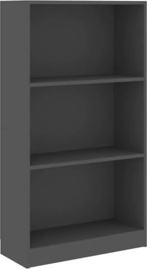 VIDAXL Boekenkast met 3 schappen 60x24x109 cm bewerkt hout grijs - Foto 2