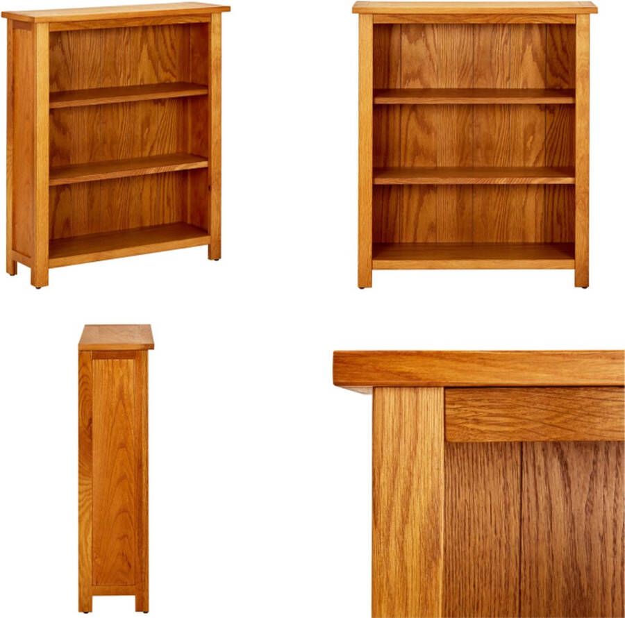 VidaXL Boekenkast met 3 schappen 70x22-5x82 cm massief eikenhout Boekenkast Boekenkasten Boekenplank Boekenplanken