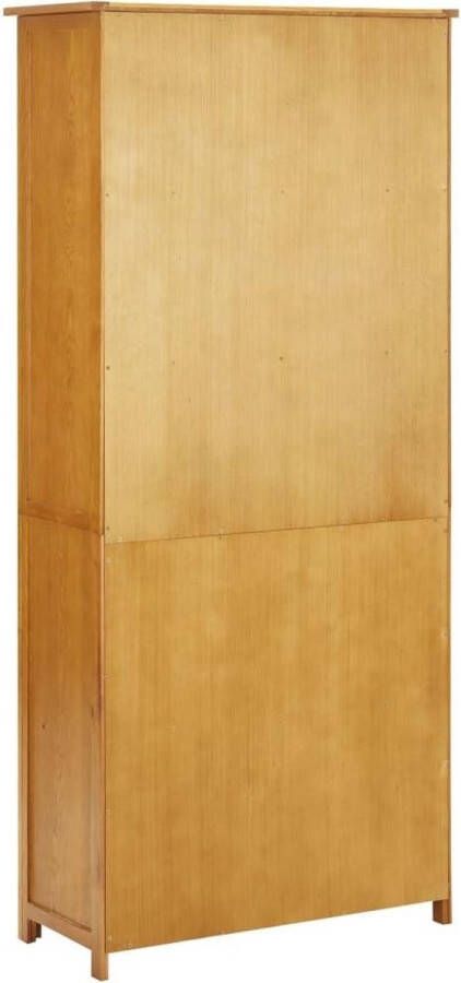 VidaXL -Boekenkast-met-4-deuren-80x35x180-cm-massief-eikenhout-en-glas - Foto 2