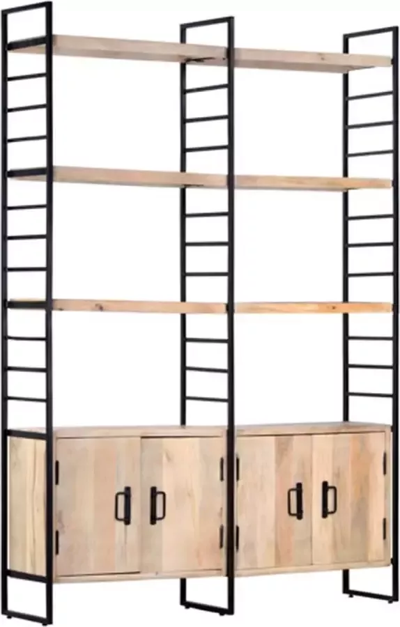 VidaXL -Boekenkast-met-4-schappen-124x30x180-cm-massief-mangohout - Foto 4