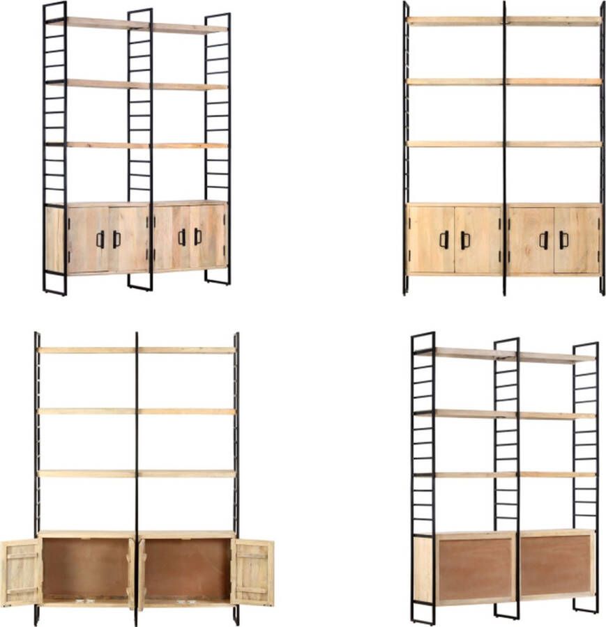 VidaXL -Boekenkast-met-4-schappen-124x30x180-cm-massief-mangohout