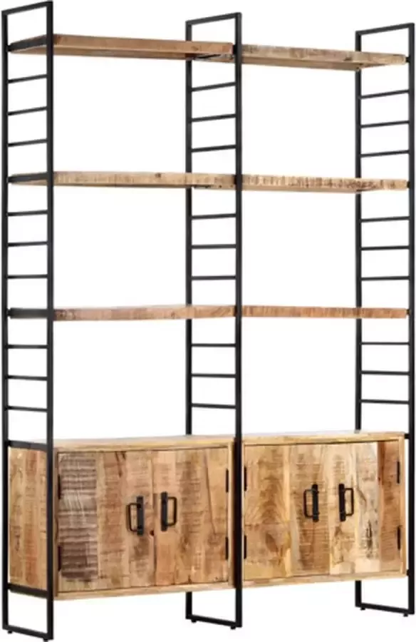 VidaXL -Boekenkast-met-4-schappen-124x30x180-cm-ruw-mangohout - Foto 1