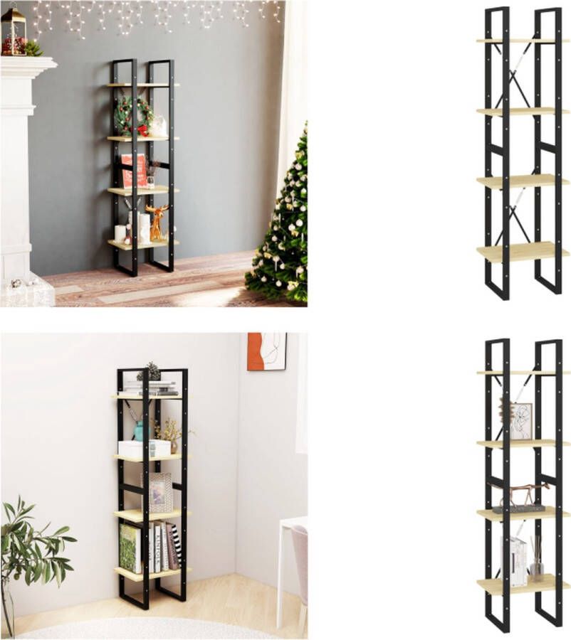 VidaXL -Boekenkast-met-4-schappen-40x30x140-cm-massief-grenenhout-bruin - Foto 5