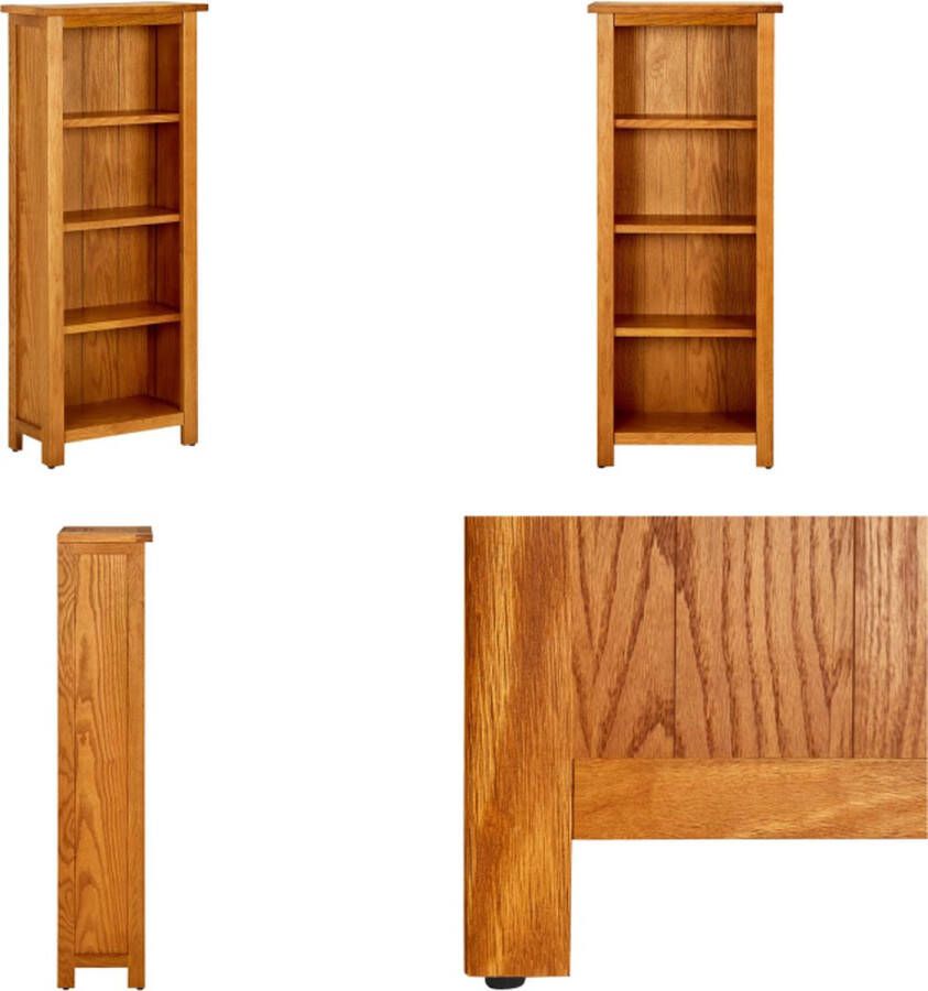 VidaXL Boekenkast met 4 schappen 45x22x110 cm massief eikenhout Boekenkast Boekenkasten Boekenplank Boekenplanken