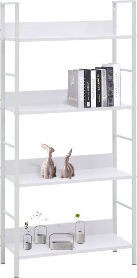 VidaXL -Boekenkast-met-4-schappen-60x27 6x124 5-cm-bewerkt-hout-wit - Foto 1