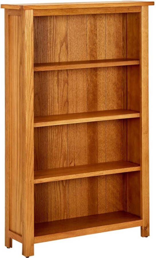 VidaXL -Boekenkast-met-4-schappen-70x22x110-cm-massief-eikenhout