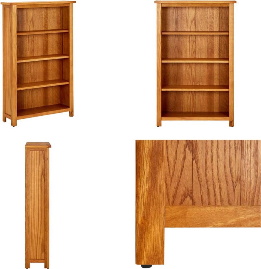 VidaXL Boekenkast met 4 schappen 70x22x110 cm massief eikenhout Boekenkast Boekenkasten Boekenplank Boekenplanken