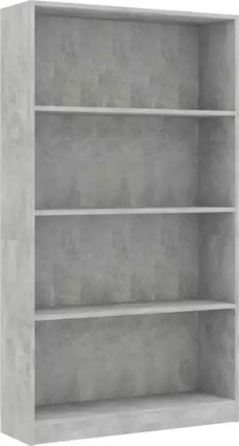 VidaXL -Boekenkast-met-4-schappen-80x24x142-cm-bewerkt-hout-betongrijs - Foto 3