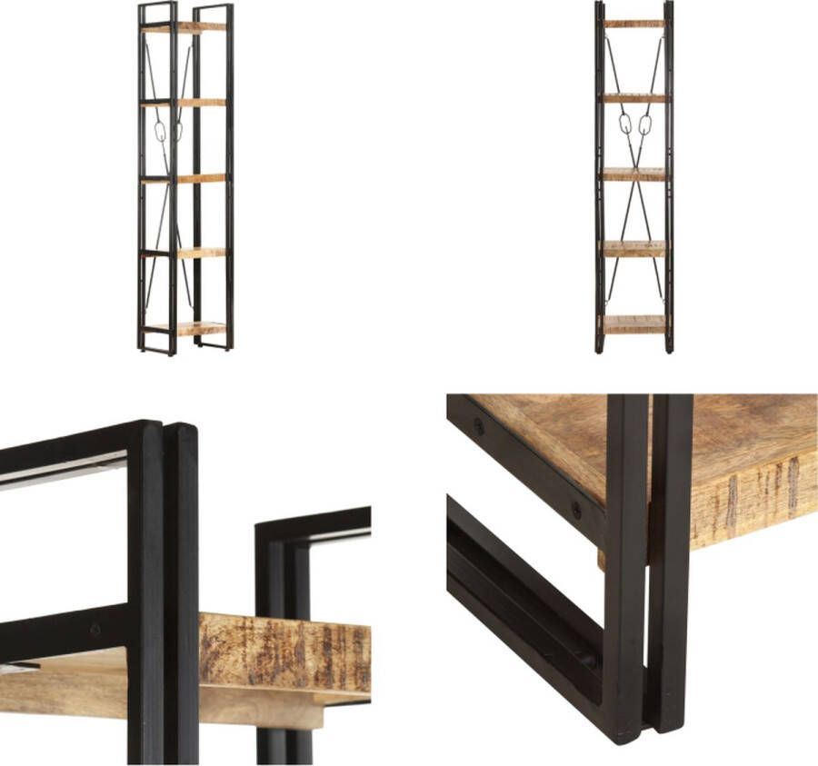 VidaXL Boekenkast met 5 schappen 40x30x180 cm massief mangohout Boekenkast Boekenkasten Boekenplank Boekenplanken