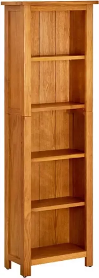 VidaXL -Boekenkast-met-5-schappen-45x22x140-cm-massief-eikenhout - Foto 3
