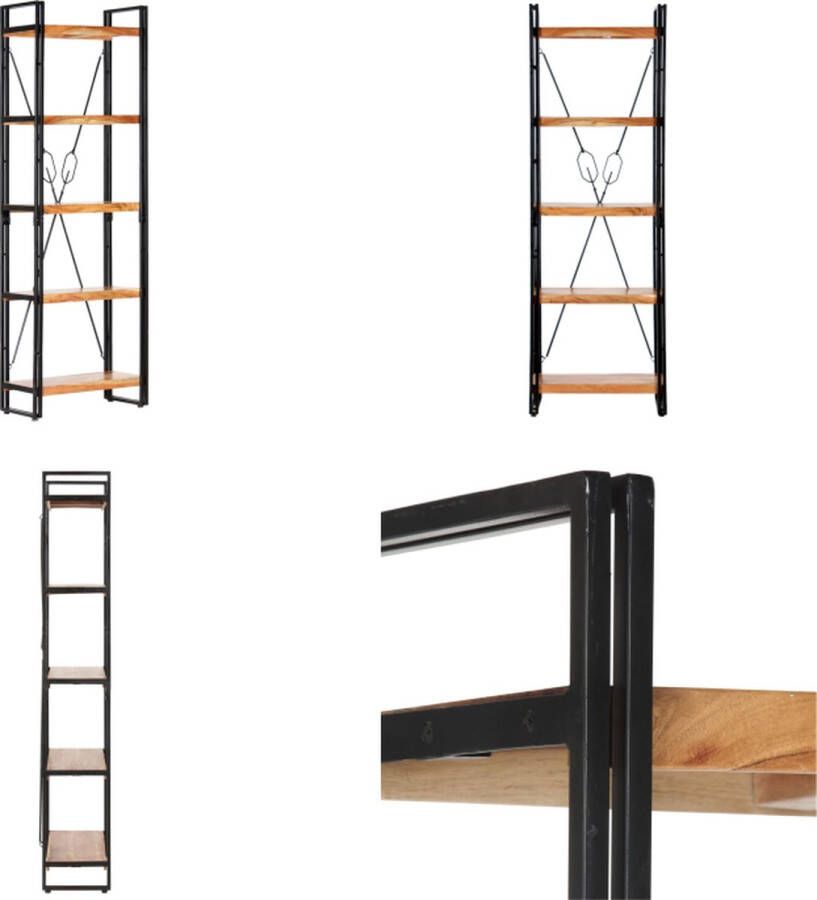 VidaXL Boekenkast met 5 schappen 60x30x180 cm massief acaciahout Boekenkast Boekenkasten Boekenplank Boekenplanken