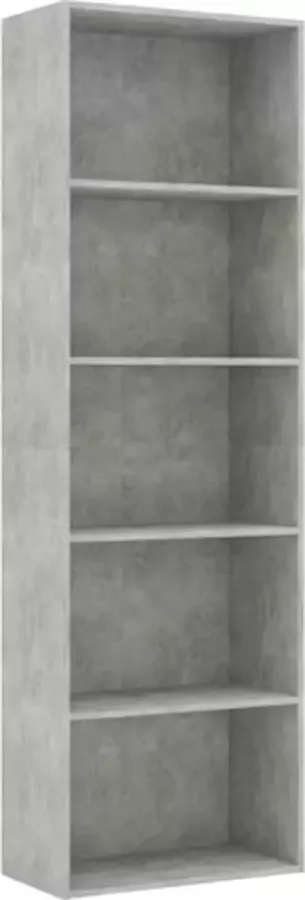 VidaXL -Boekenkast-met-5-schappen-60x30x189-cm-spaanplaat-betongrijs - Foto 2