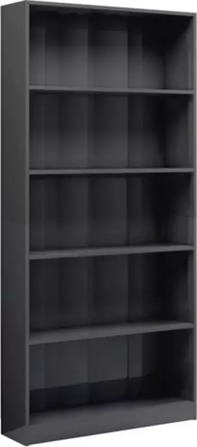 VidaXL Boekenkast met 5 schappen 80x24x175 cm bewerkt hout grijs