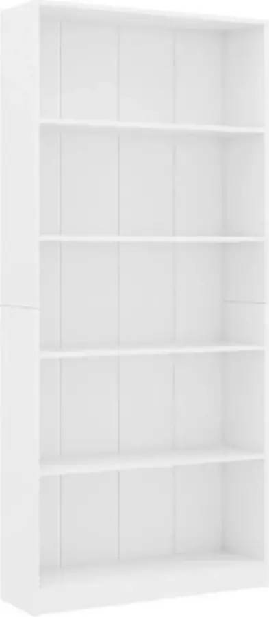 VidaXL -Boekenkast-met-5-schappen-80x24x175-cm-bewerkt-hout-wit - Foto 3