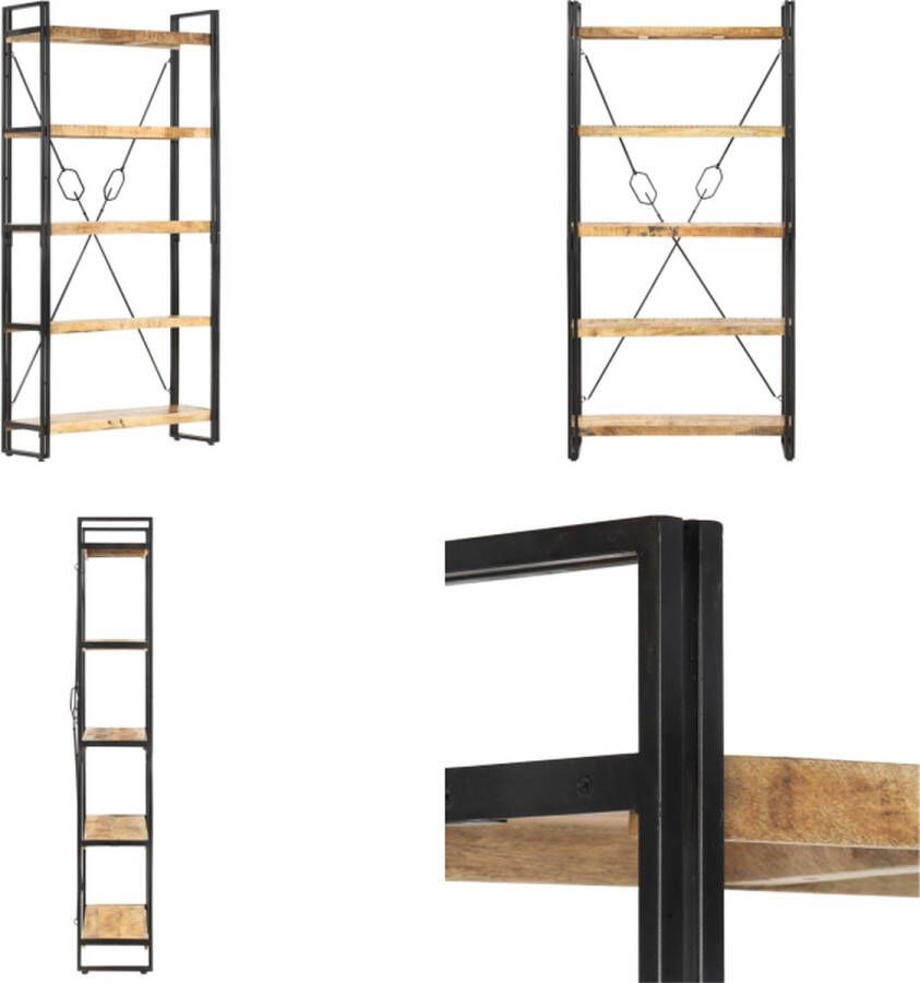 VidaXL -Boekenkast-met-5-schappen-90x30x180-cm-massief-mangohout