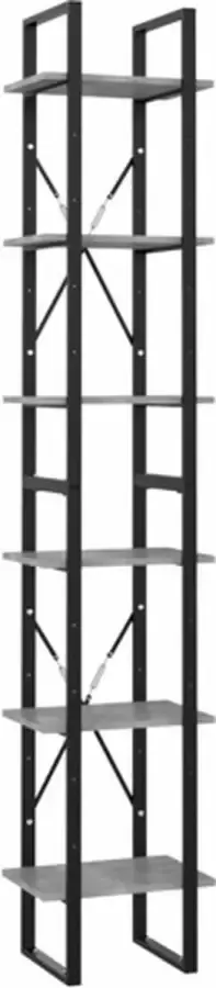 VidaXL -Boekenkast-met-6-schappen-40x30x210-cm-bewerkt-hout-betongrijs - Foto 3