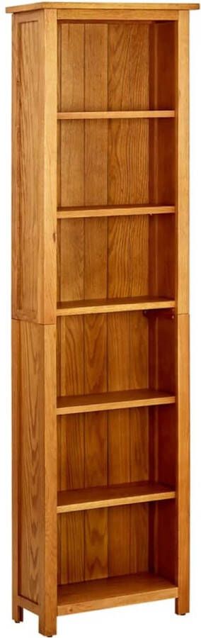 VidaXL -Boekenkast-met-6-schappen-52x22x180-cm-massief-eikenhout - Foto 2