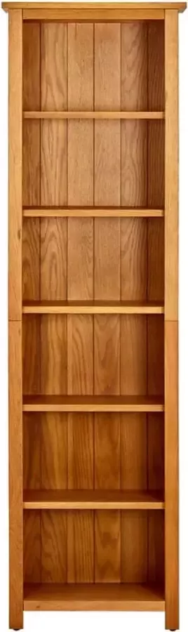 VidaXL -Boekenkast-met-6-schappen-52x22x180-cm-massief-eikenhout - Foto 3