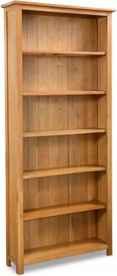 VidaXL -Boekenkast-met-6-schappen-80x22 5x180-cm-massief-eikenhout - Foto 4