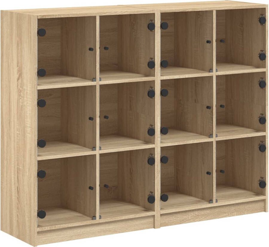 VidaXL -Boekenkast-met-deuren-136x37x109-cm-hout-sonoma-eikenkleurig - Foto 3