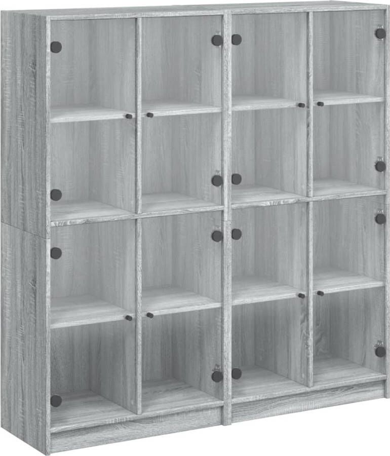 VidaXL -Boekenkast-met-deuren-136x37x142-cm-hout-grijs-sonoma-eiken - Foto 3