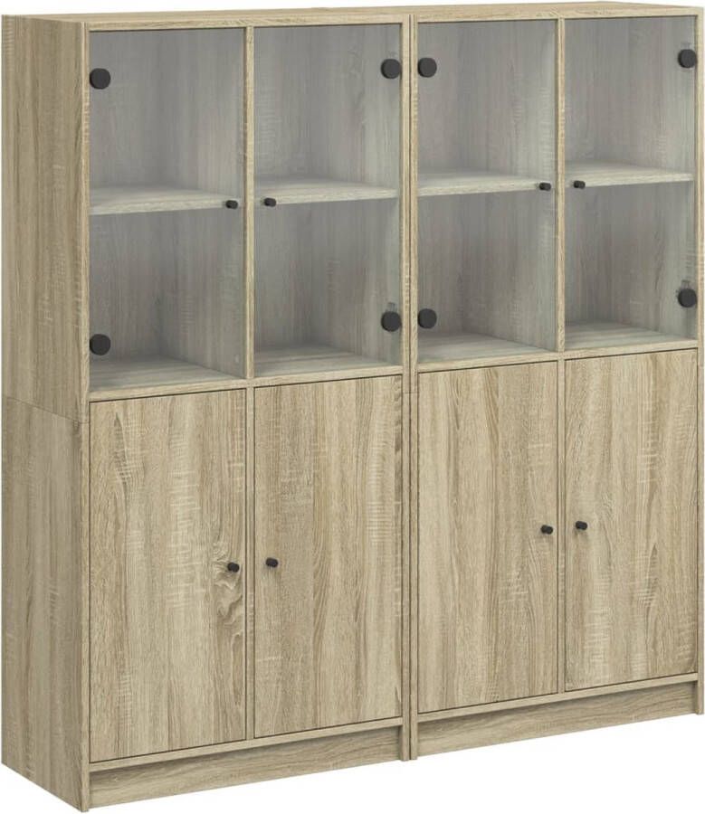 VidaXL -Boekenkast-met-deuren-136x37x142-cm-hout-sonoma-eikenkleurig - Foto 5