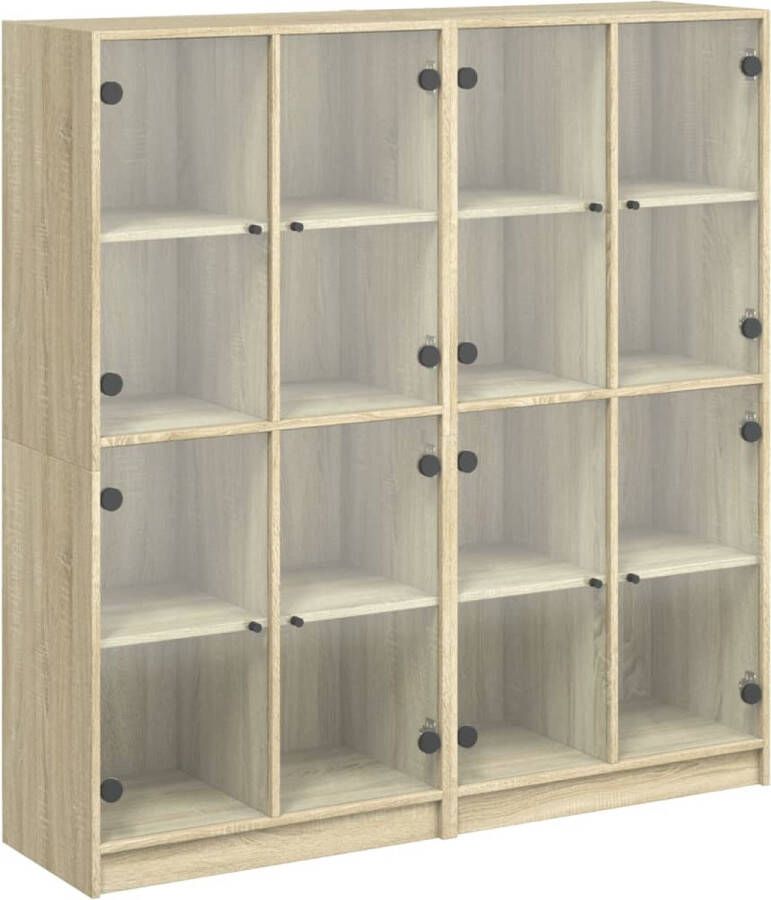 VidaXL -Boekenkast-met-deuren-136x37x142-cm-hout-sonoma-eikenkleurig - Foto 4