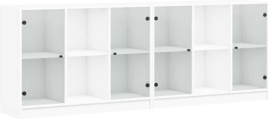 VidaXL -Boekenkast-met-deuren-204x37x75-cm-bewerkt-hout-wit - Foto 4