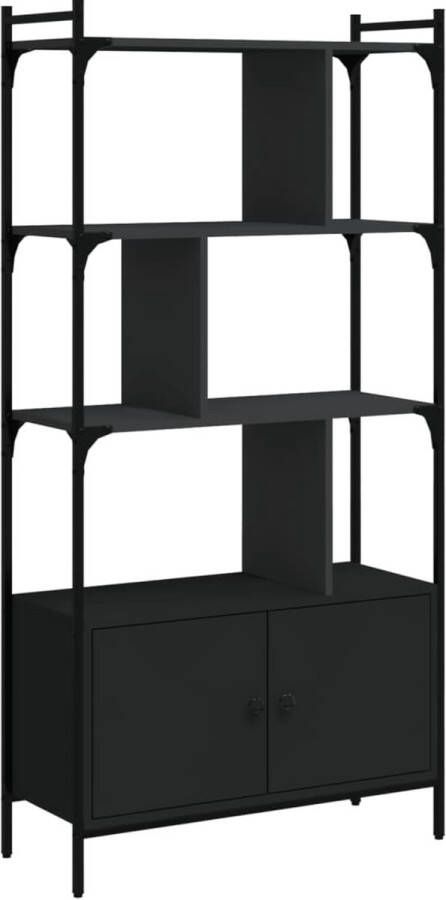 VidaXL -Boekenkast-met-deuren-76 5x30x154 5-cm-bewerkt-hout-zwart - Foto 2