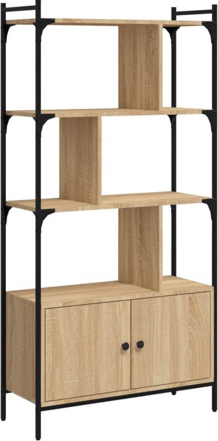 VidaXL Boekenkast met deuren Sonoma eiken 76 5x30x154 5 cm bewerkt hout - Foto 2