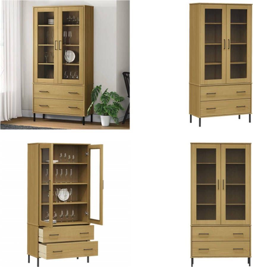 VidaXL Boekenkast met metalen poten OSLO 85x35x172-5 cm hout bruin Boekenkast Boekenkasten Boekenplank Boekenplanken