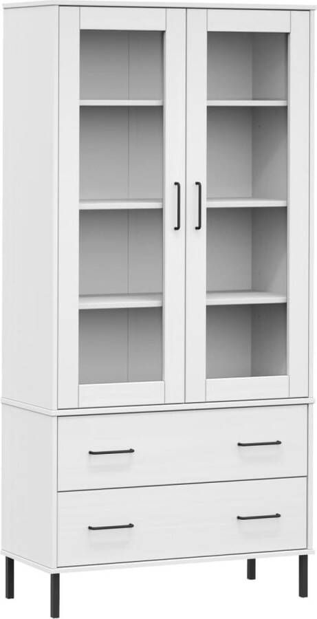 VidaXL -Boekenkast-met-metalen-poten-OSLO-85x35x172 5-cm-hout-wit