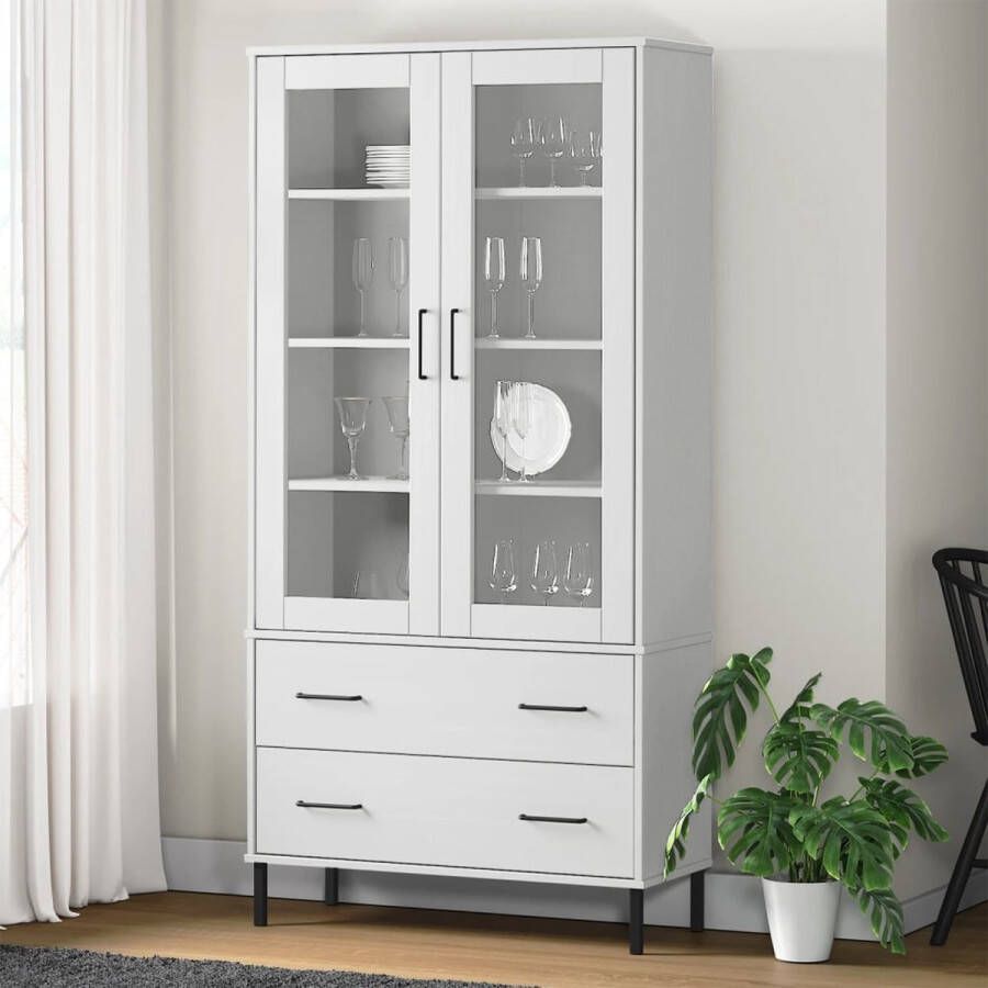 VidaXL -Boekenkast-met-metalen-poten-OSLO-85x35x172 5-cm-hout-wit - Foto 2