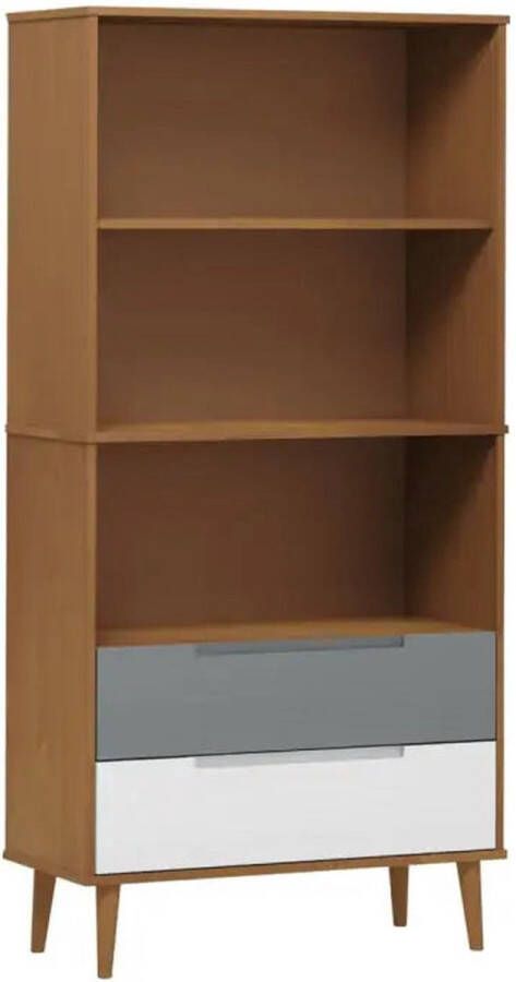 VidaXL -Boekenkast-MOLDE-85x35x170 5-cm-massief-grenenhout-bruin - Foto 2