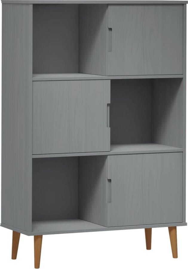 VidaXL -Boekenkast-MOLDE-90x35x133 5-cm-massief-grenenhout-grijs - Foto 3