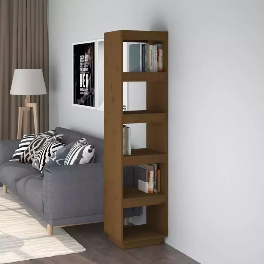 VidaXL Boekenkast Room divider 40x35x167 cm massief grenen honingbruin