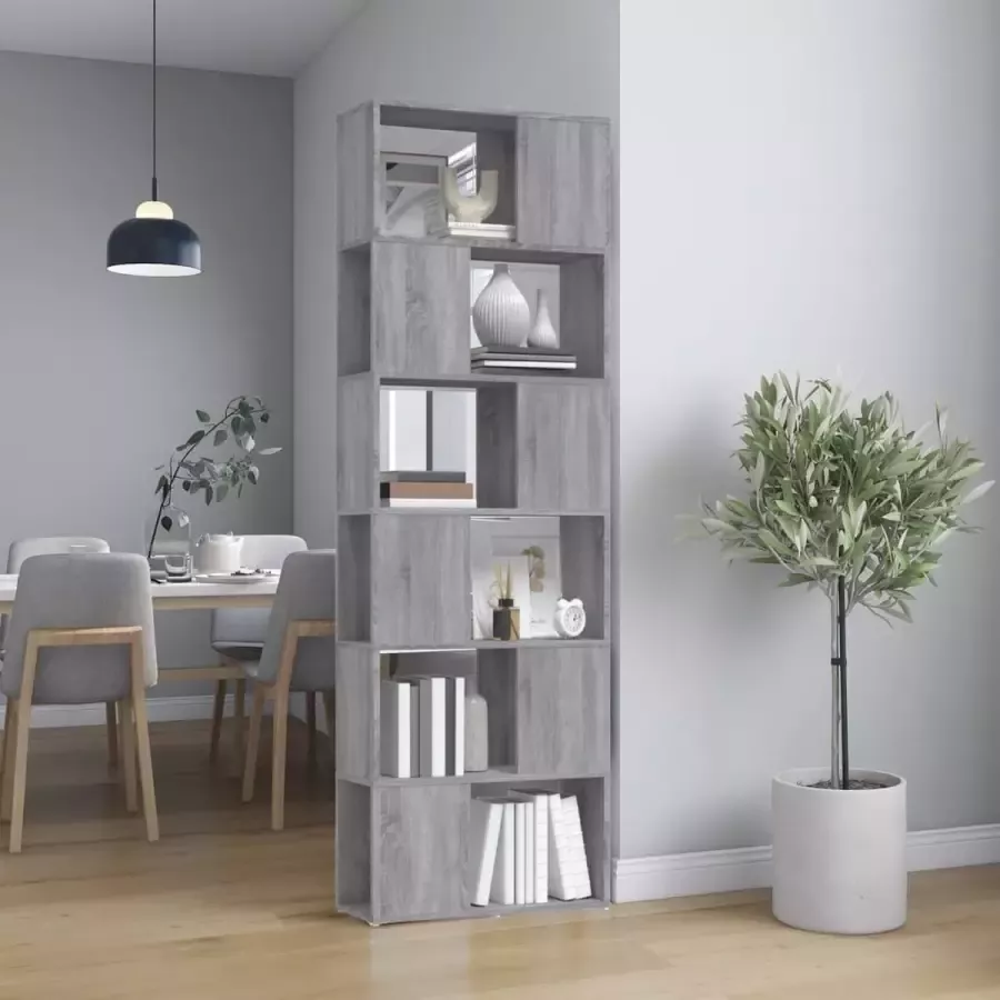 VidaXL Boekenkast Room Divider 60x24x186 cm spaanplaat grijs