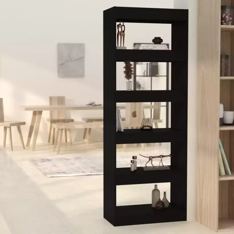 VidaXL Boekenkast Room divider 60x30x166 cm spaanplaat zwart