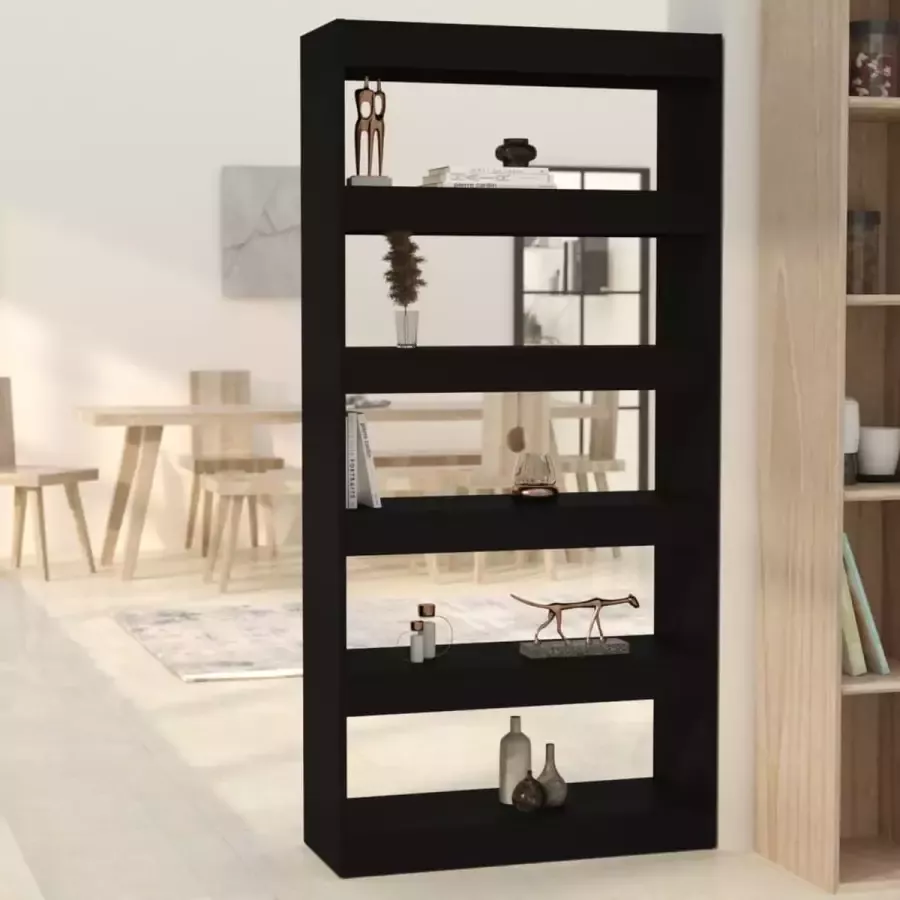 VidaXL Boekenkast Room divider 80x30x166 cm spaanplaat zwart