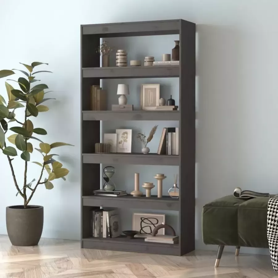 VidaXL Boekenkast Room Divider 80x30x167 4 cm hout grijs