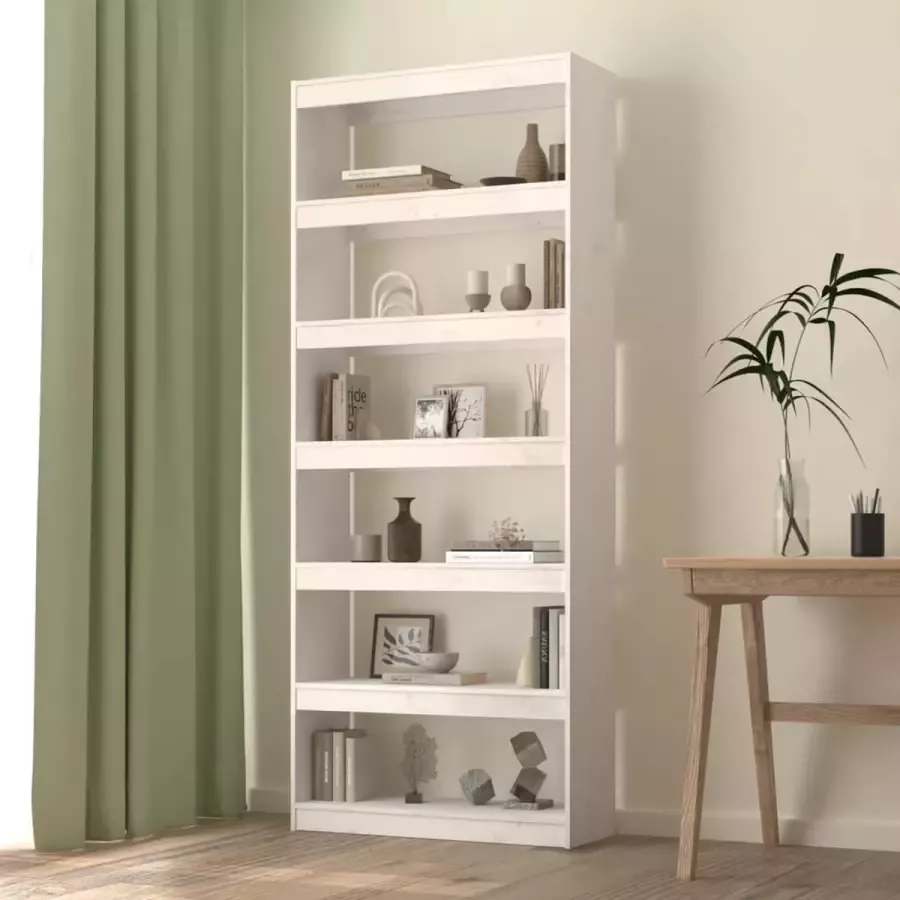 VidaXL Boekenkast Room Divider 80x30x199 5 cm hout wit